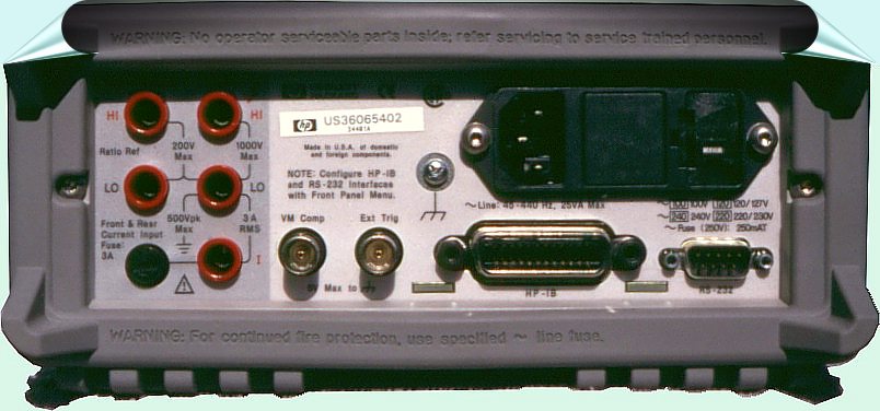 HPP 34401A digital meter backside