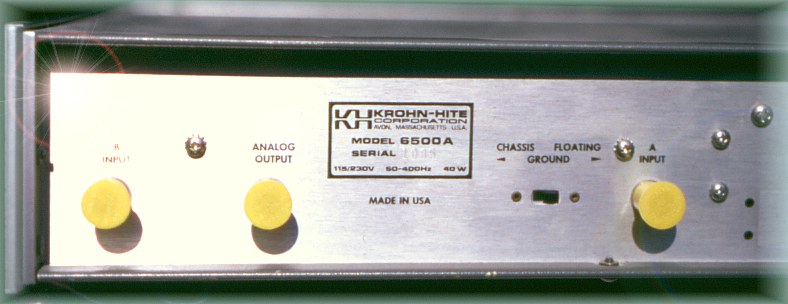 Krohn-Hite 6500A Phase Meter backside