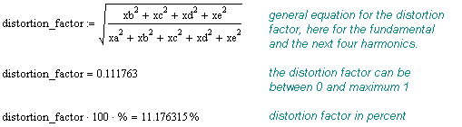 Distortion factor computation for the example