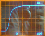 steigende Flanke, gedehnter Strahl bei Rechteck 110 kHz